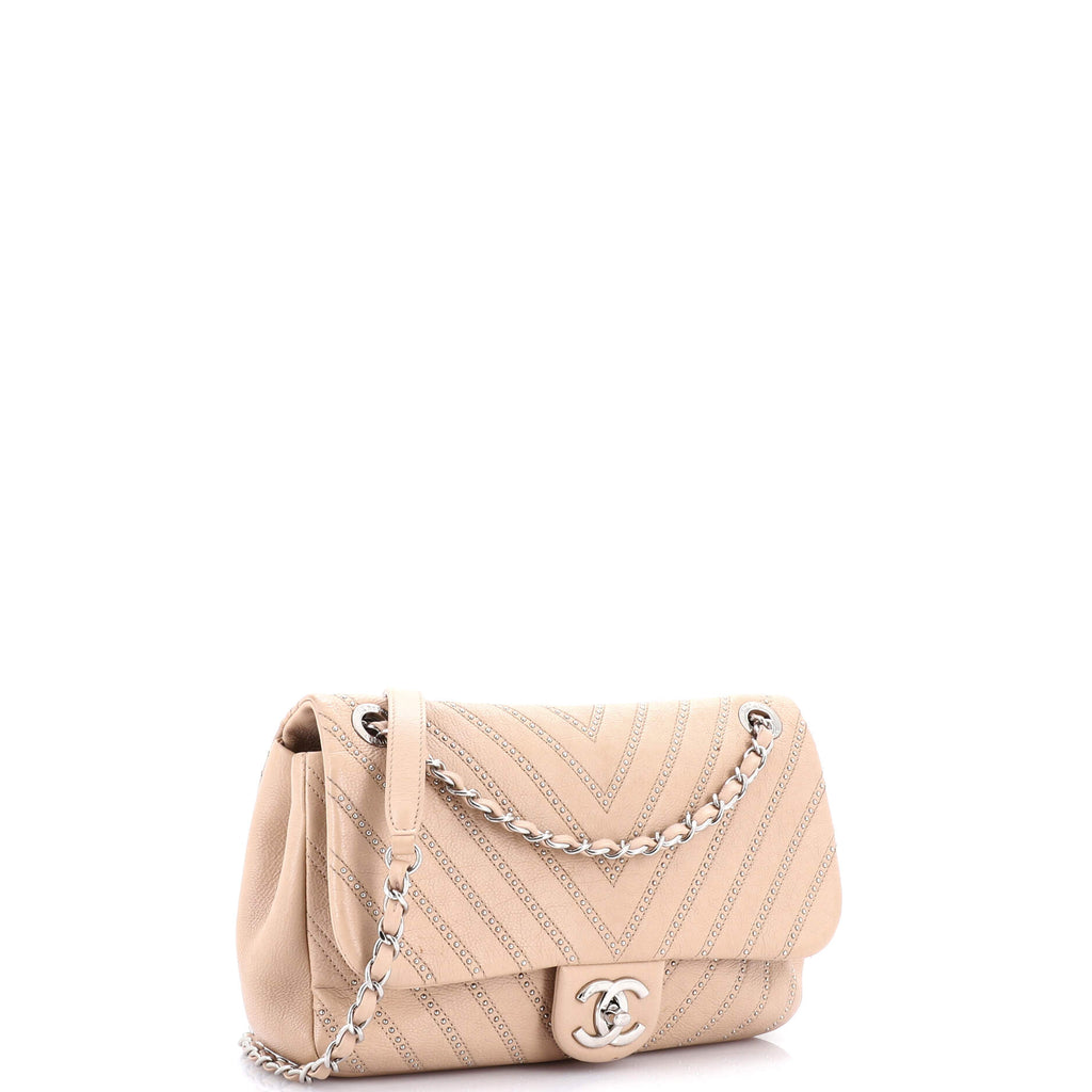 Chanel Stud Wars CC Flap Bag Studded Chevron Calfskin Small