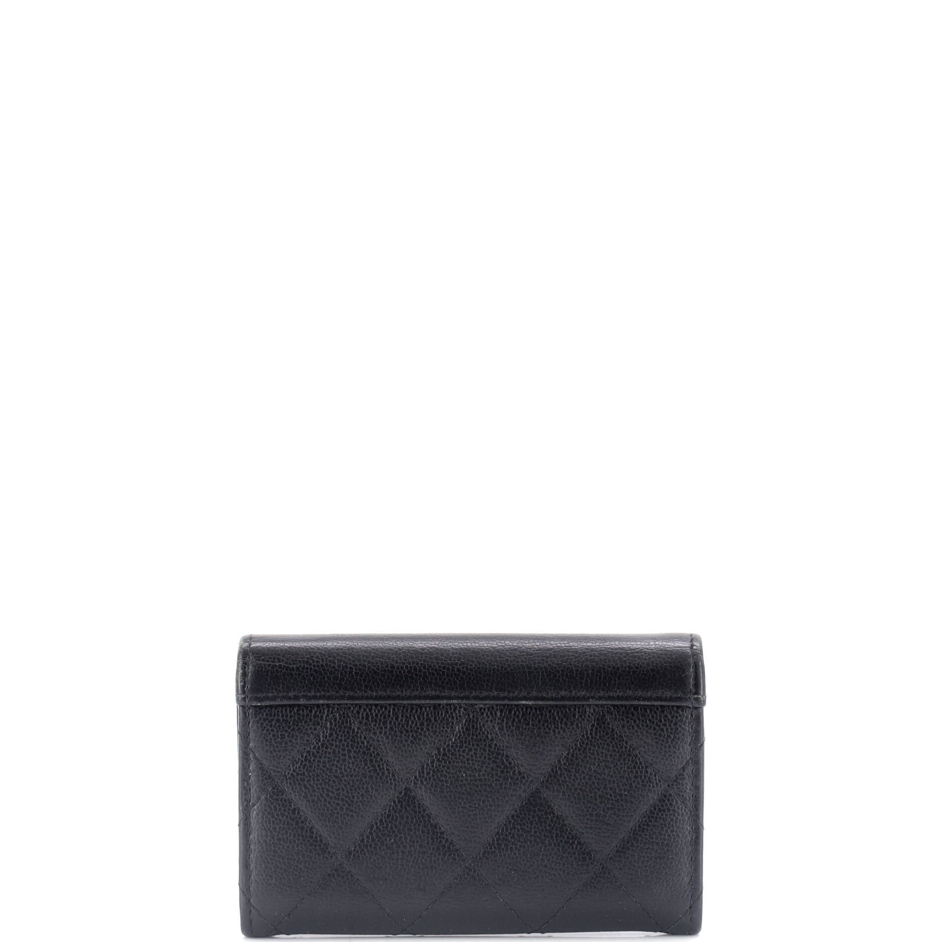 Chanel CC Box Flap Card Case Quilted Caviar