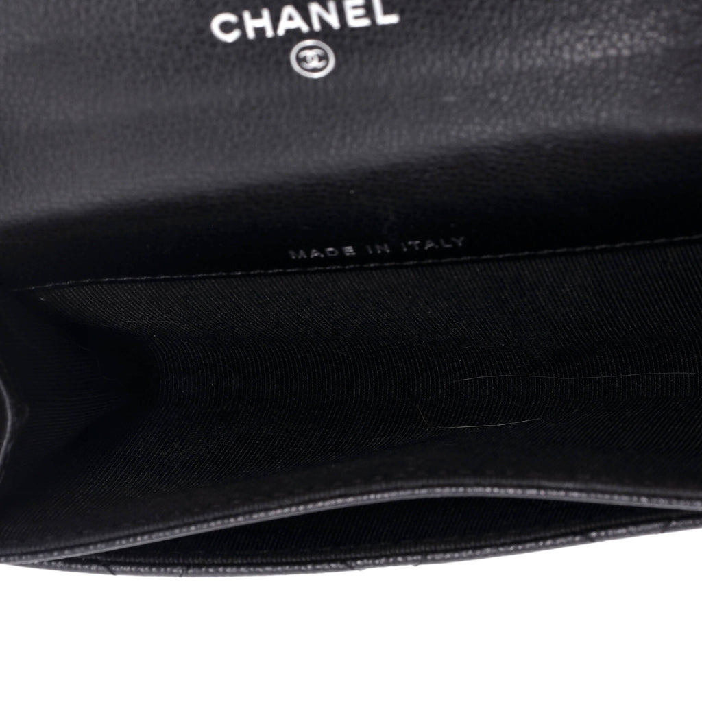 Chanel CC Box Flap Card Case Quilted Caviar