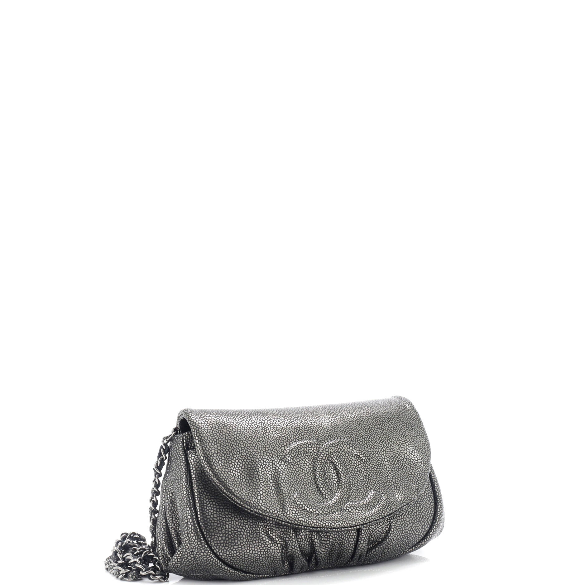 Chanel Half Moon Wallet on Chain Caviar