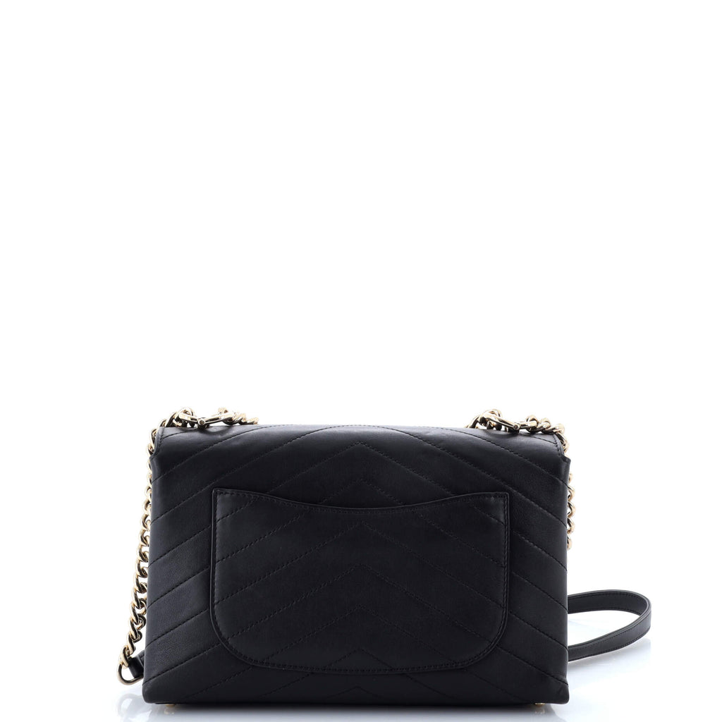 Chanel Coco Chevron Flap Bag Stitched Calfskin Small