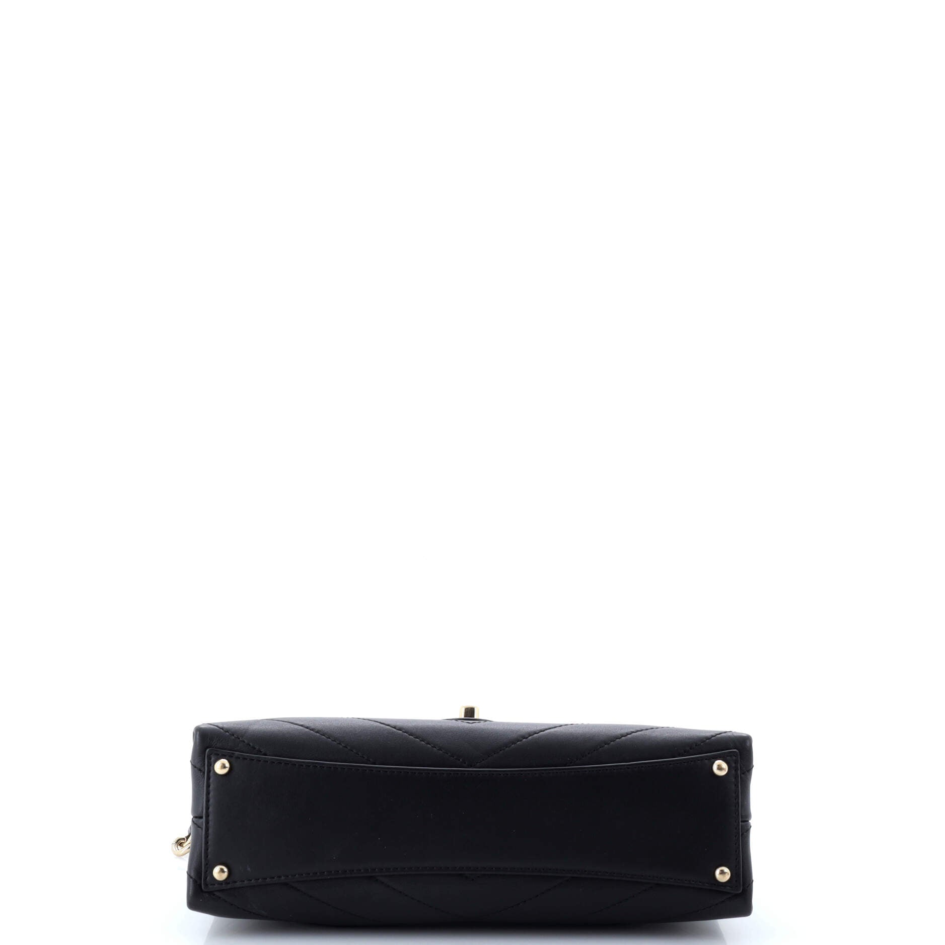 Chanel Coco Chevron Flap Bag Stitched Calfskin Small