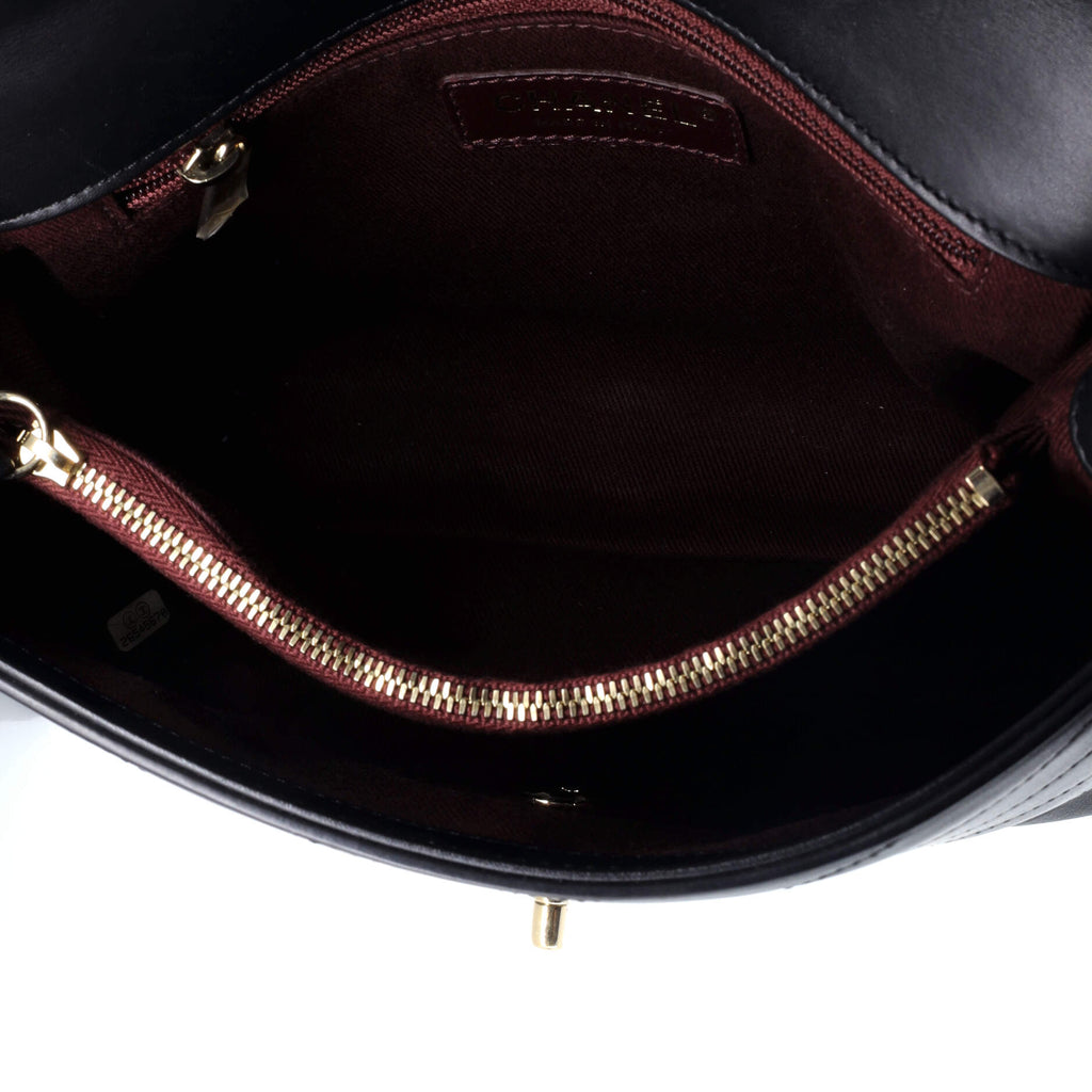 Chanel Coco Chevron Flap Bag Stitched Calfskin Small