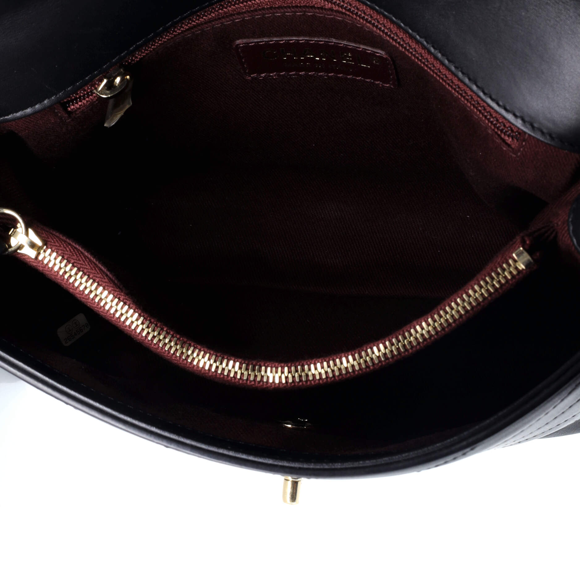 Chanel Coco Chevron Flap Bag Stitched Calfskin Small