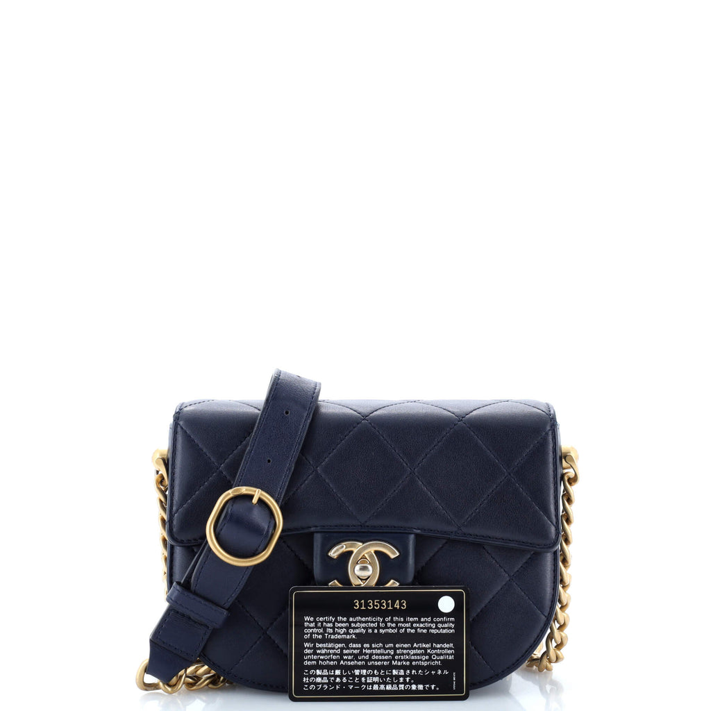 Chanel Moon Flap Messenger Bag Quilted Calfskin Mini