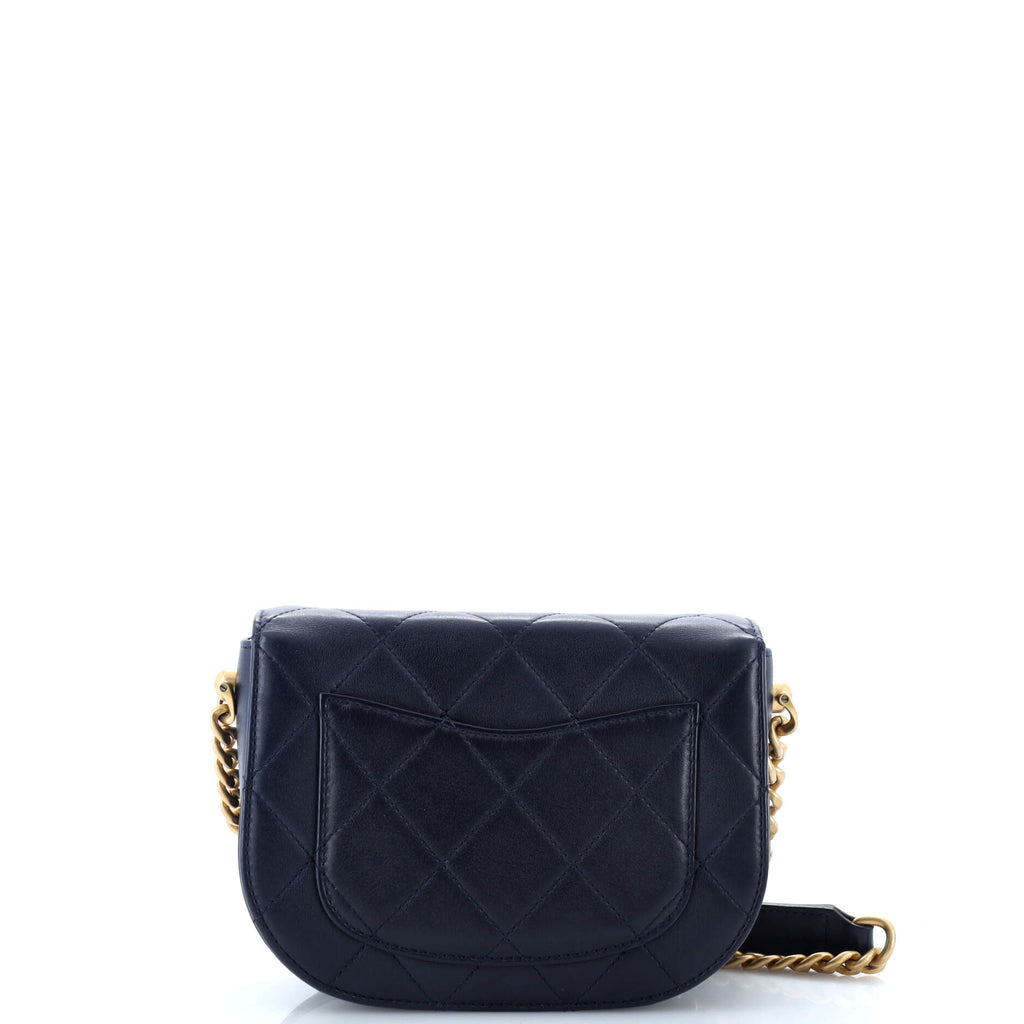 Chanel Moon Flap Messenger Bag Quilted Calfskin Mini