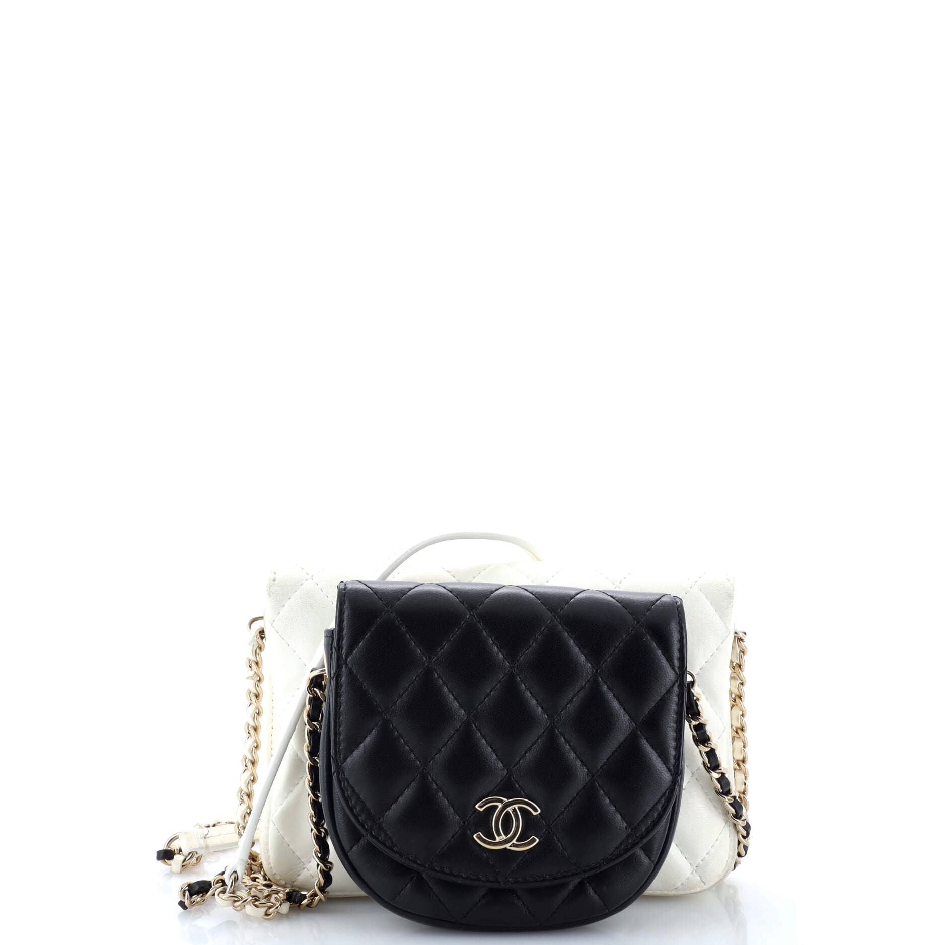Chanel Side Packs Crossbody Bag Quilted Lambskin Small