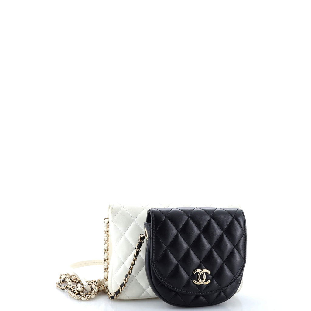 Chanel Side Packs Crossbody Bag Quilted Lambskin Small
