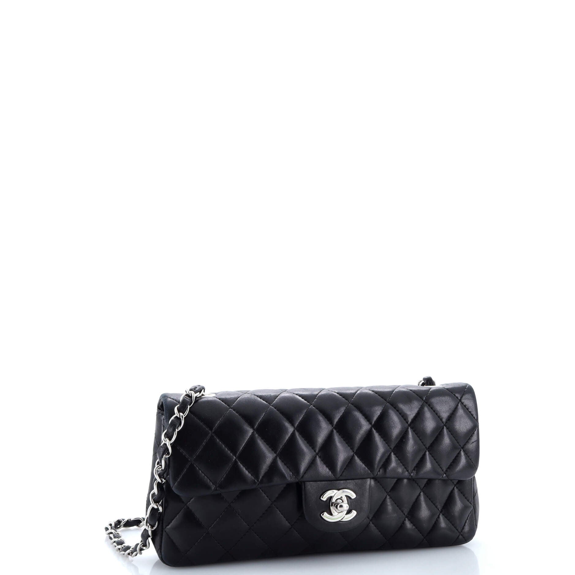 Chanel Classic Single Flap Bag Quilted Lambskin East West