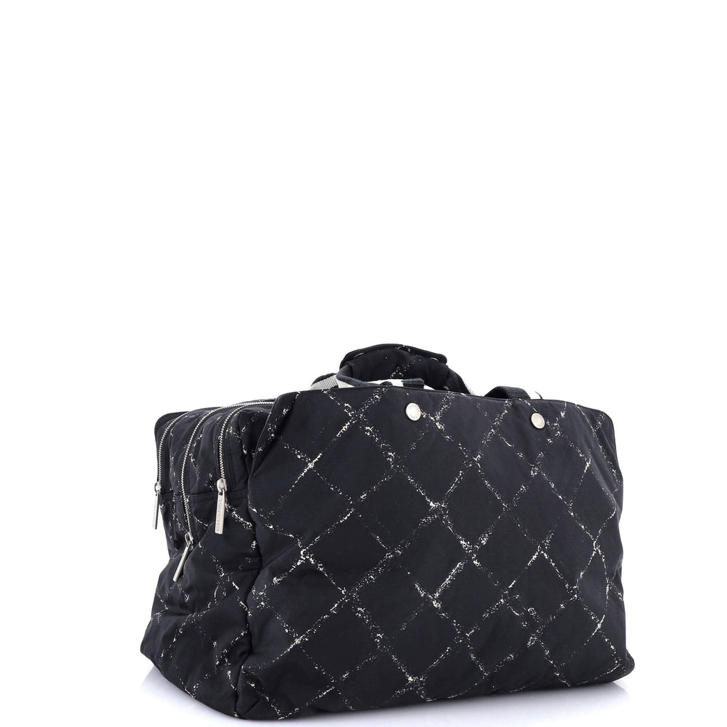 Chanel Travel Line Boston Bag Printed Nylon Medium