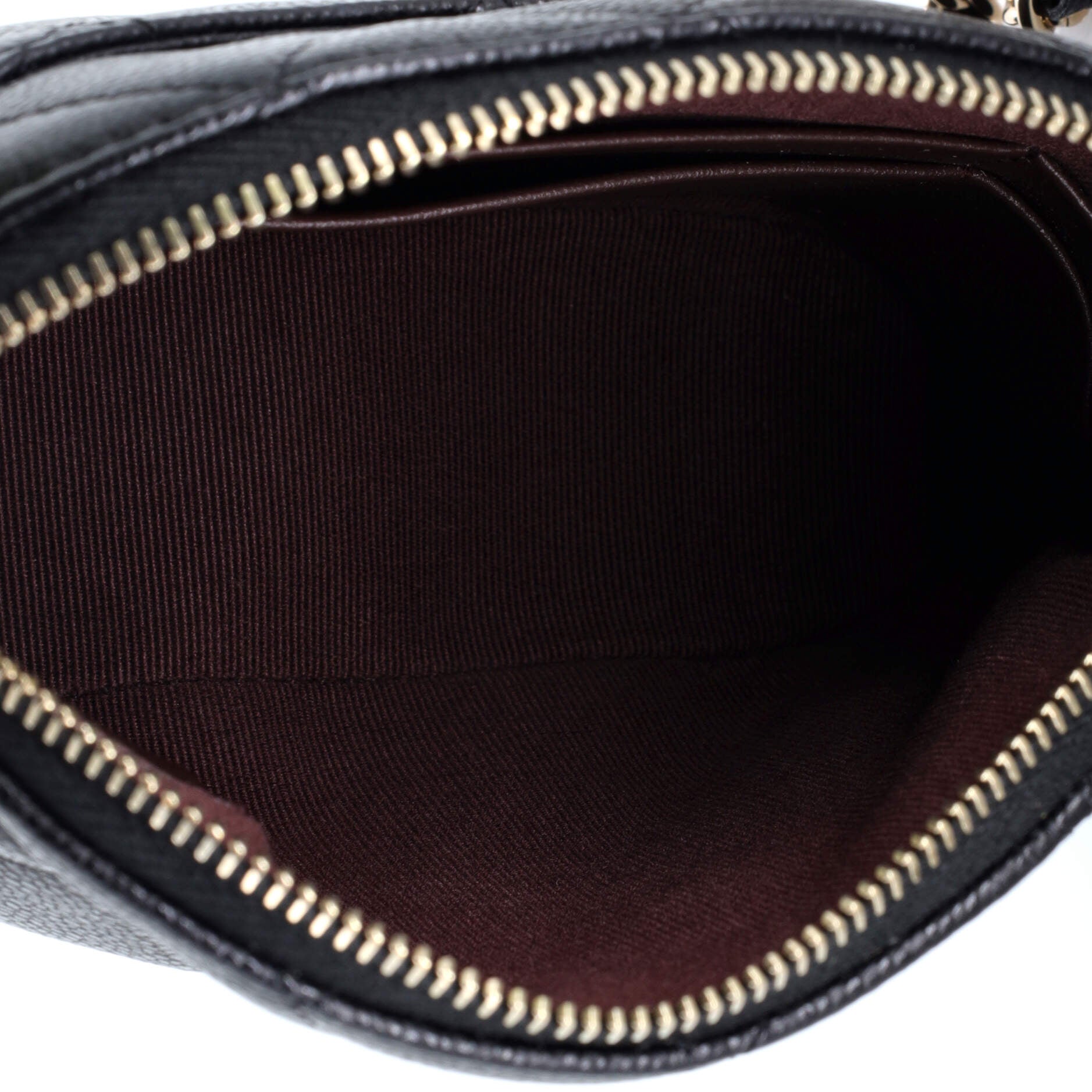 Chanel CC Dome Zip Clutch with Chain Quilted Caviar Mini