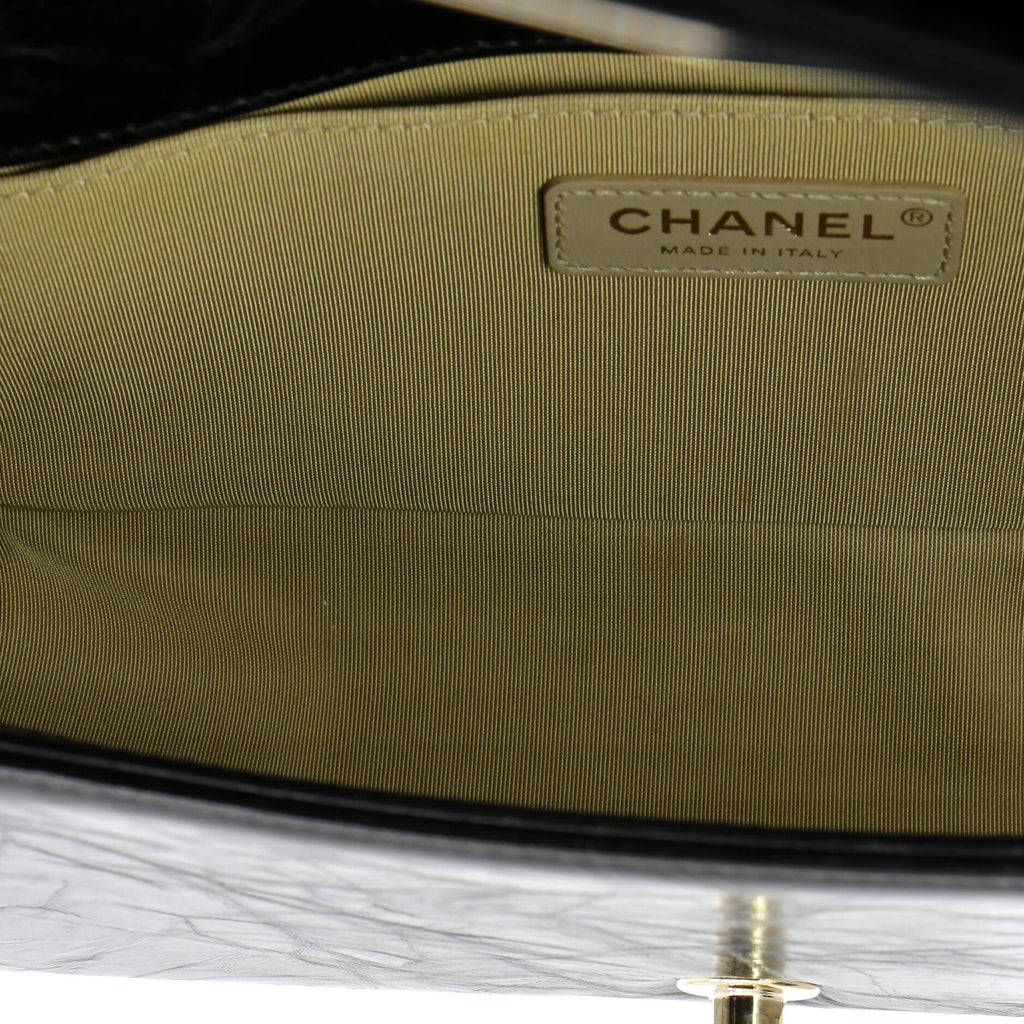 Chanel Boy Flap Bag Chevron Embellished Crumpled Calfskin Old Medium