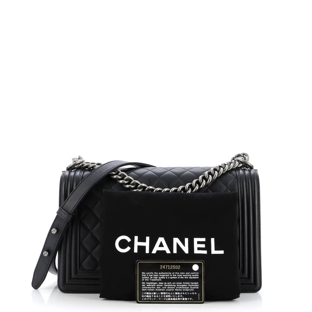 Chanel Boy Flap Bag Quilted Lambskin New Medium