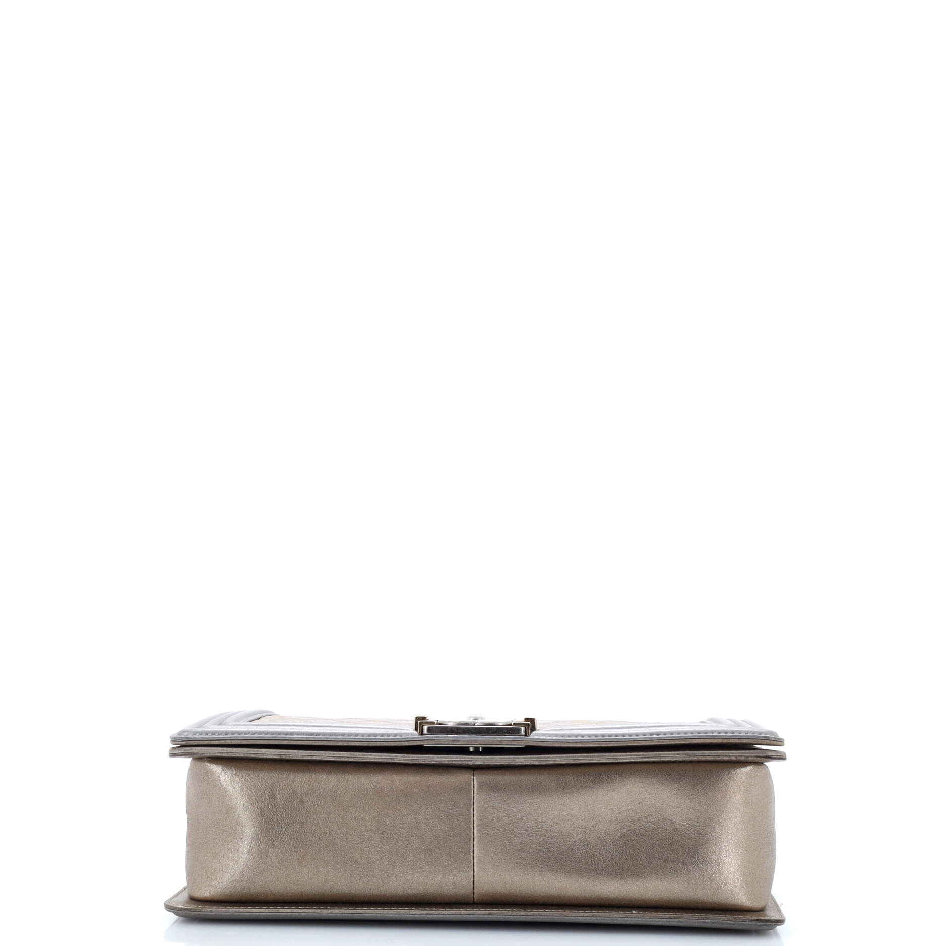 Chanel Bicolor Boy Flap Bag Quilted Metallic Calfskin New Medium