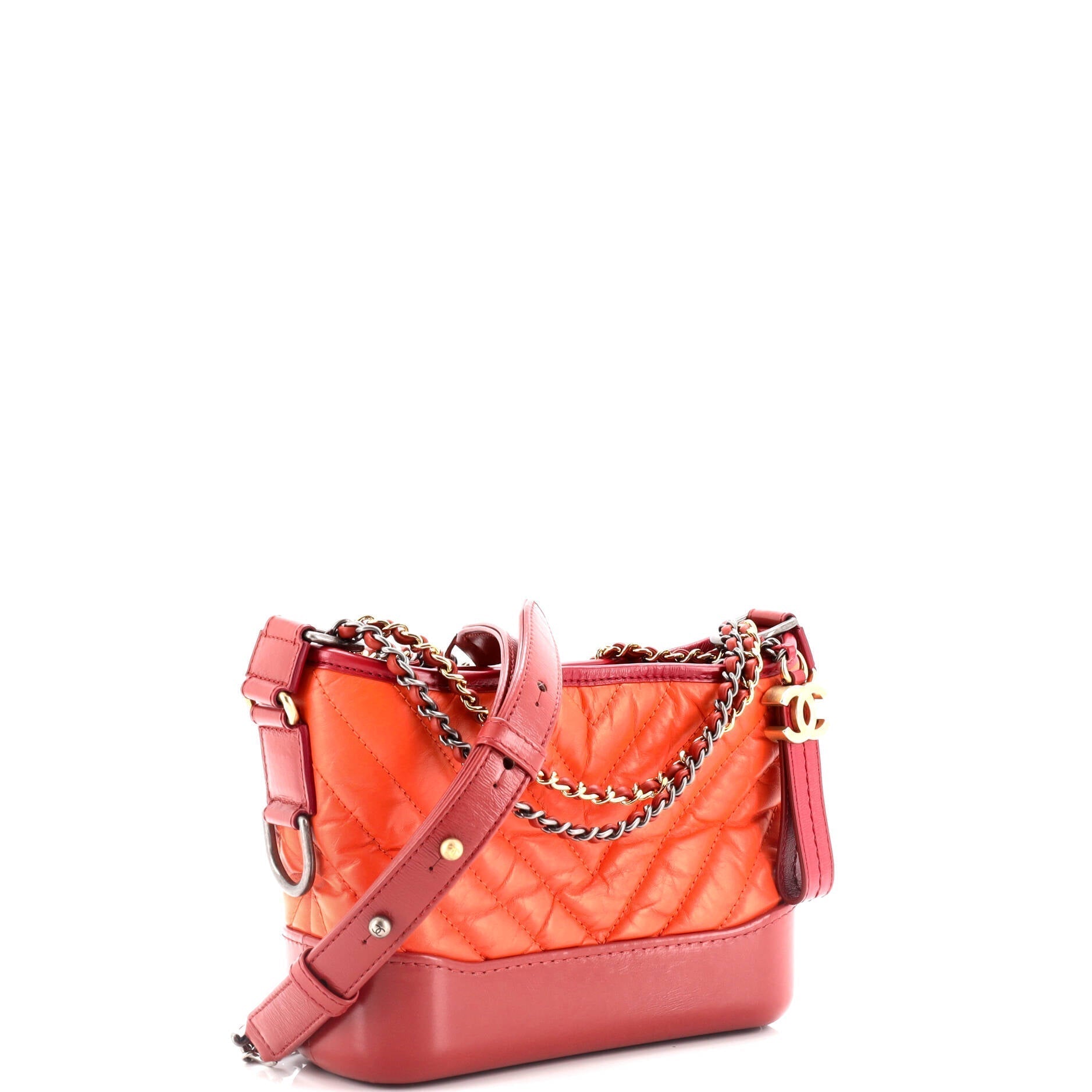 Chanel Gabrielle Hobo Chevron Aged Calfskin Small