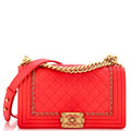 Chanel Jacket Boy Flap Bag Quilted Lambskin Old Medium