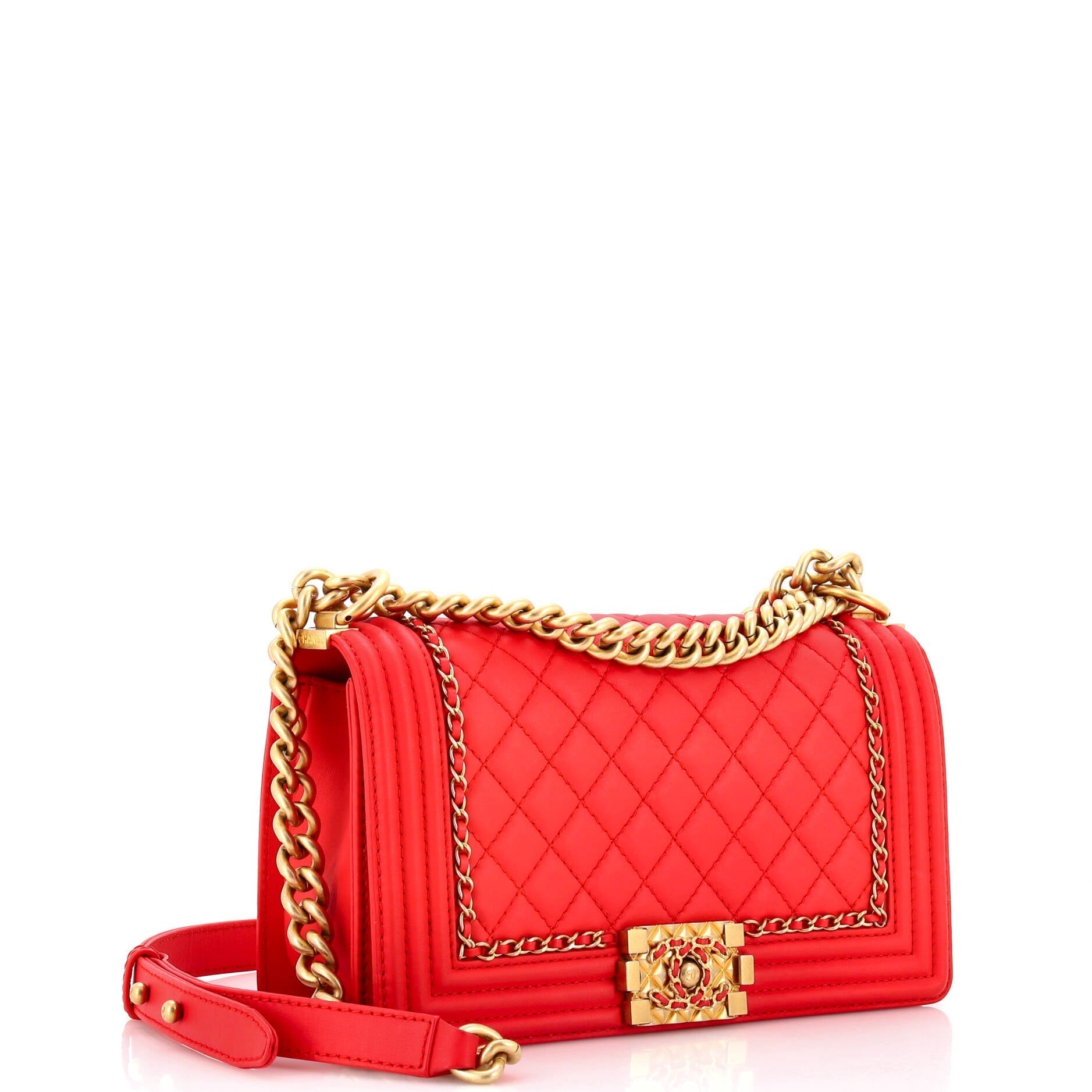 Chanel Jacket Boy Flap Bag Quilted Lambskin Old Medium