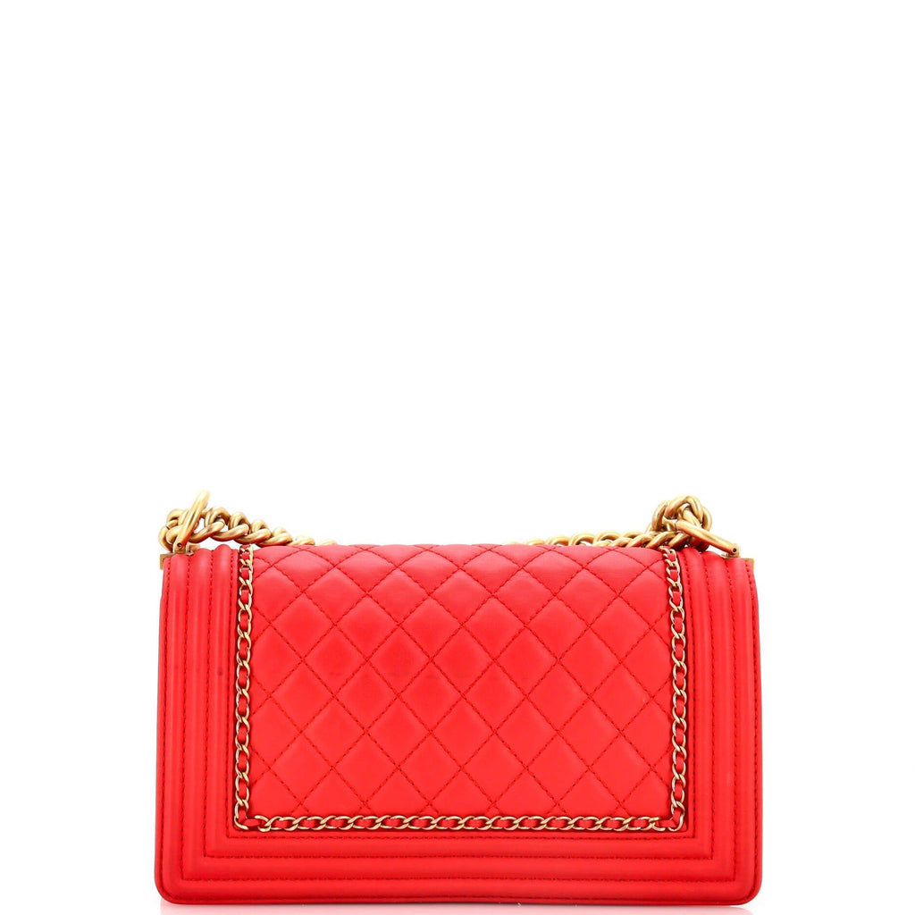 Chanel Jacket Boy Flap Bag Quilted Lambskin Old Medium