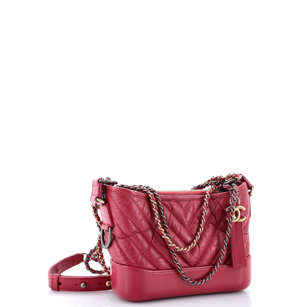 Chanel Gabrielle Hobo Chevron Aged Calfskin Small