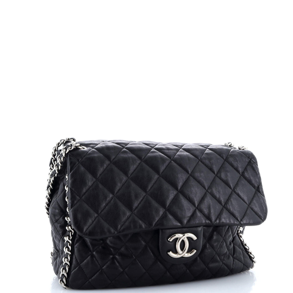 Chanel Chain Around Flap Bag Quilted Leather Maxi