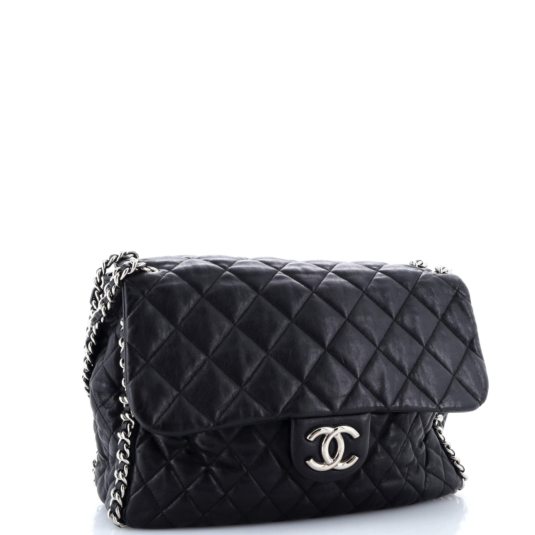 Chanel Chain Around Flap Bag Quilted Leather Maxi