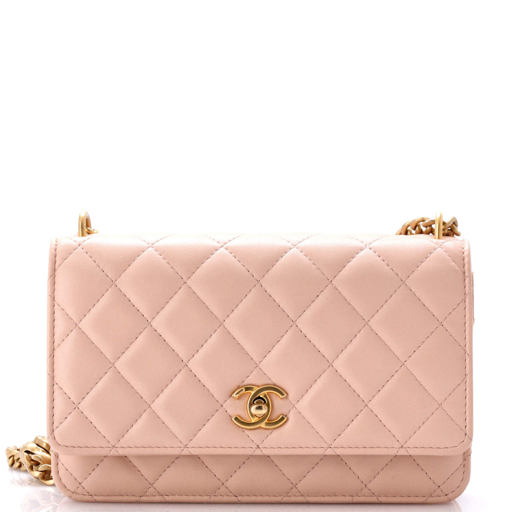 Chanel Sweet Camellia Wallet on Chain Quilted Lambskin