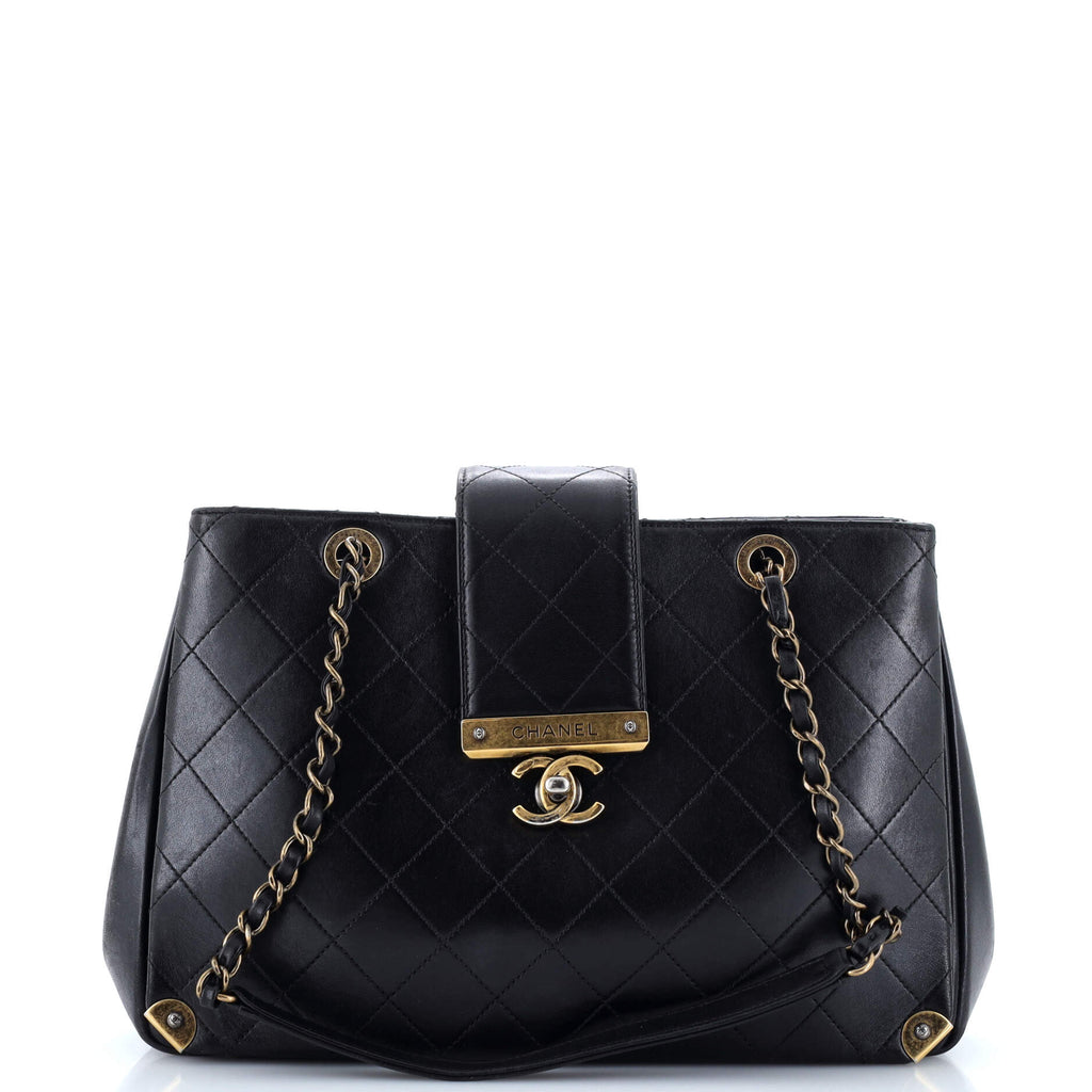Chanel Around The Corner Shopping Tote Quilted Lambskin Medium