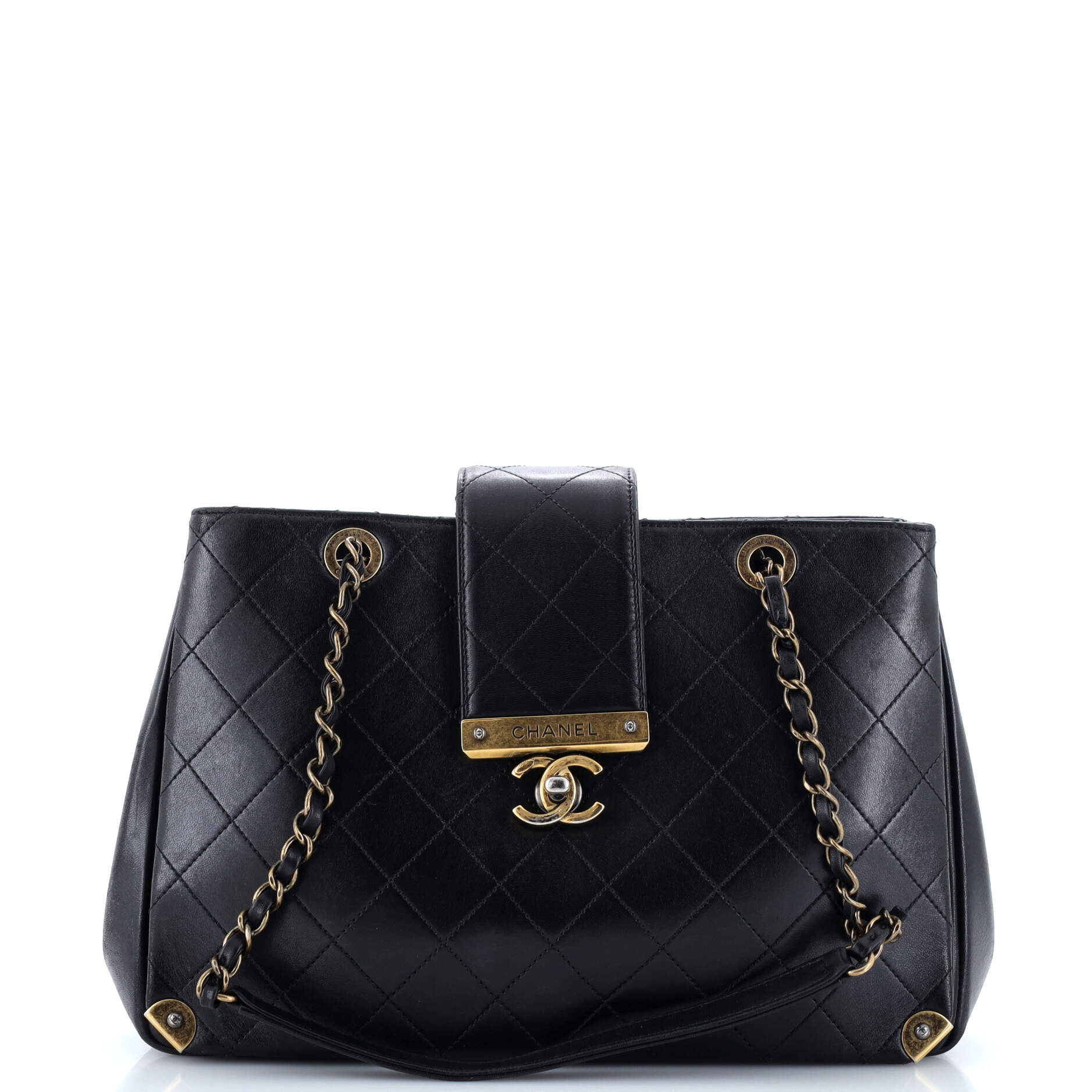Chanel Around The Corner Shopping Tote Quilted Lambskin Medium