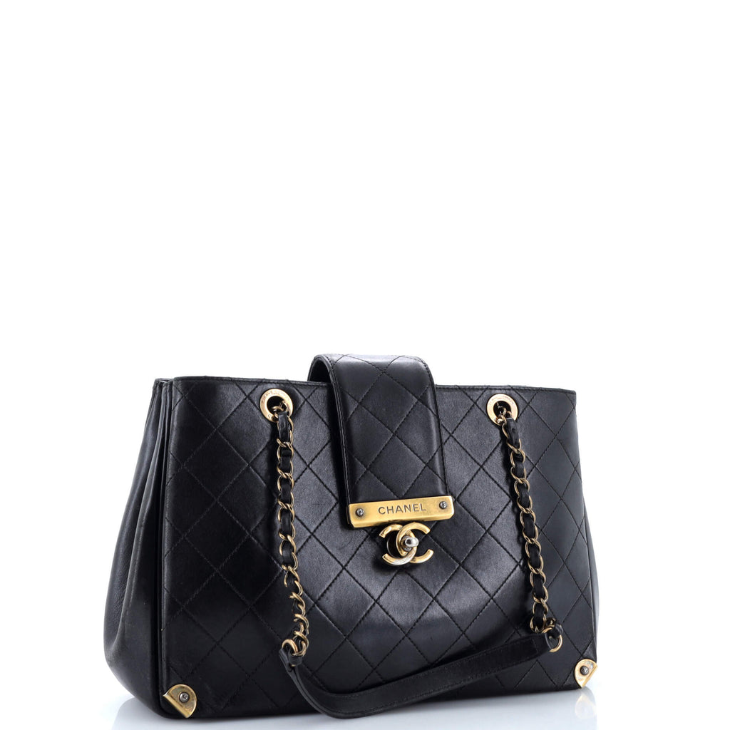 Chanel Around The Corner Shopping Tote Quilted Lambskin Medium