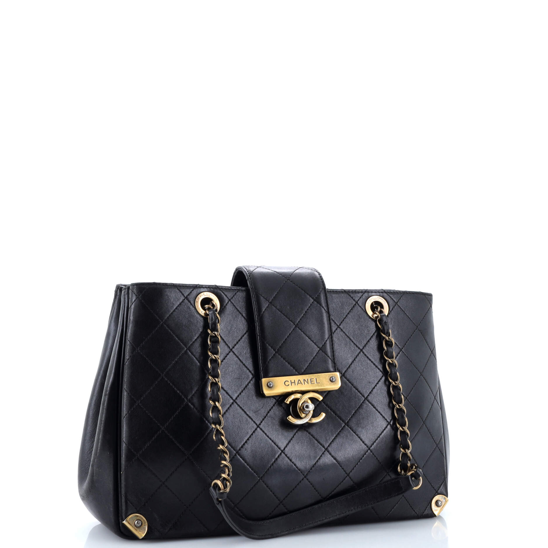 Chanel Around The Corner Shopping Tote Quilted Lambskin Medium