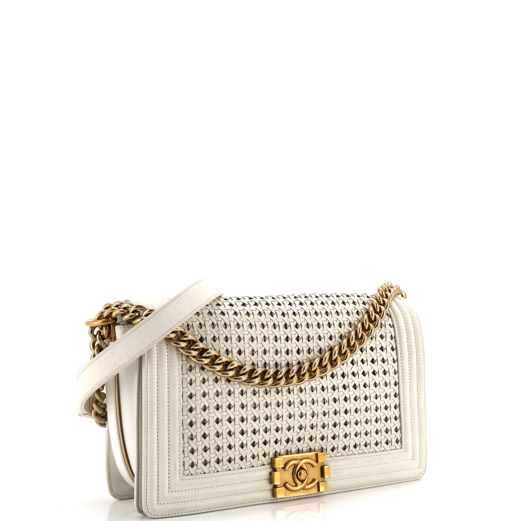 Chanel Boy Flap Bag Braided Sheepskin New Medium