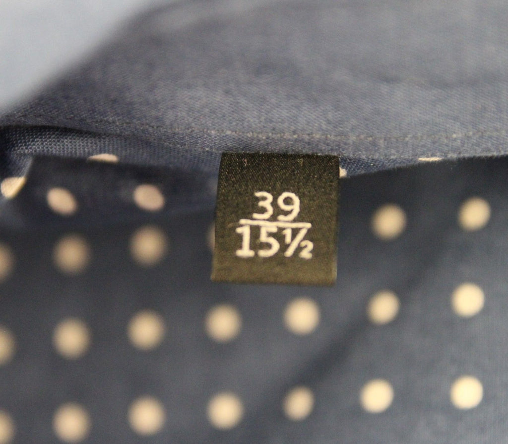Gucci Men's Skinny Stripes Dots Blue Cotton Short Sleeve Shirt