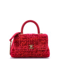 Chanel Coco Top Handle Bag Quilted Tweed Mini