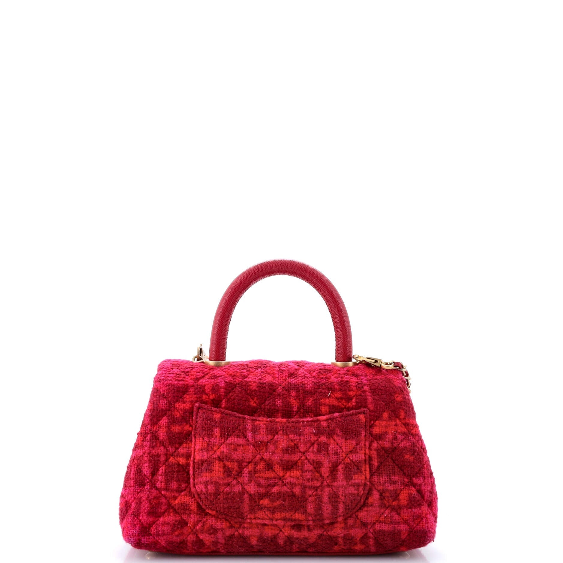 Chanel Coco Top Handle Bag Quilted Tweed Mini