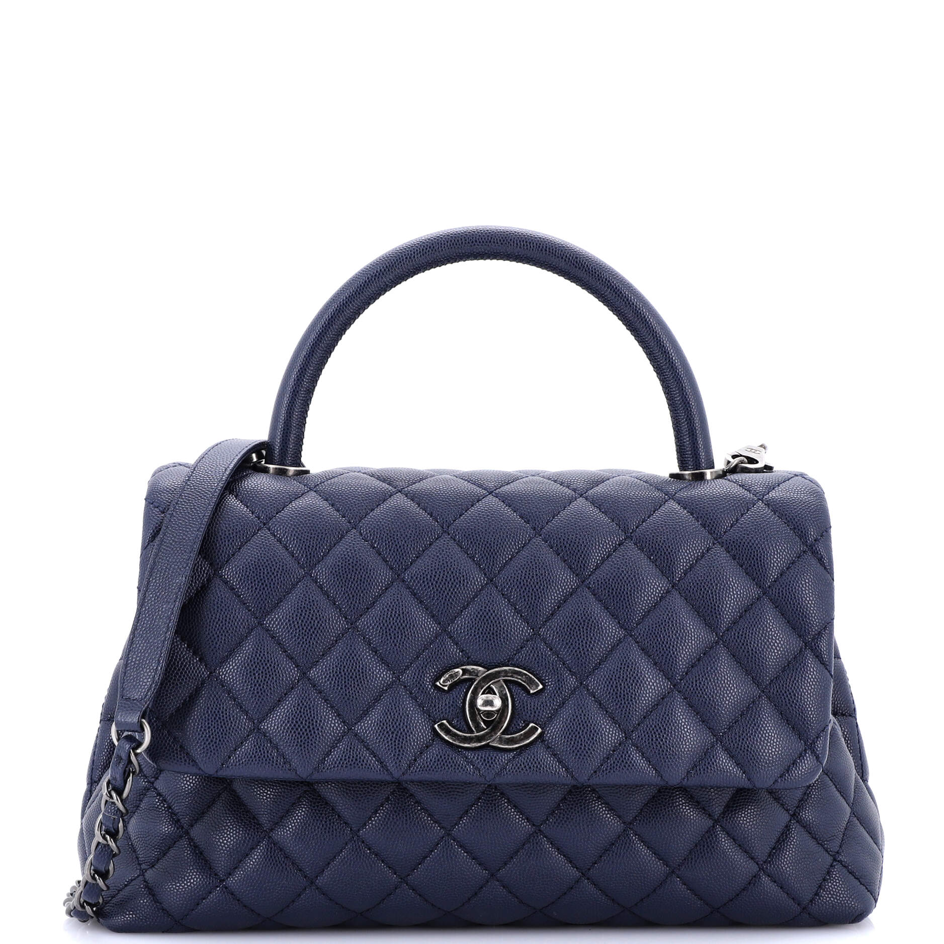 Chanel Coco Top Handle Bag Quilted Caviar Small