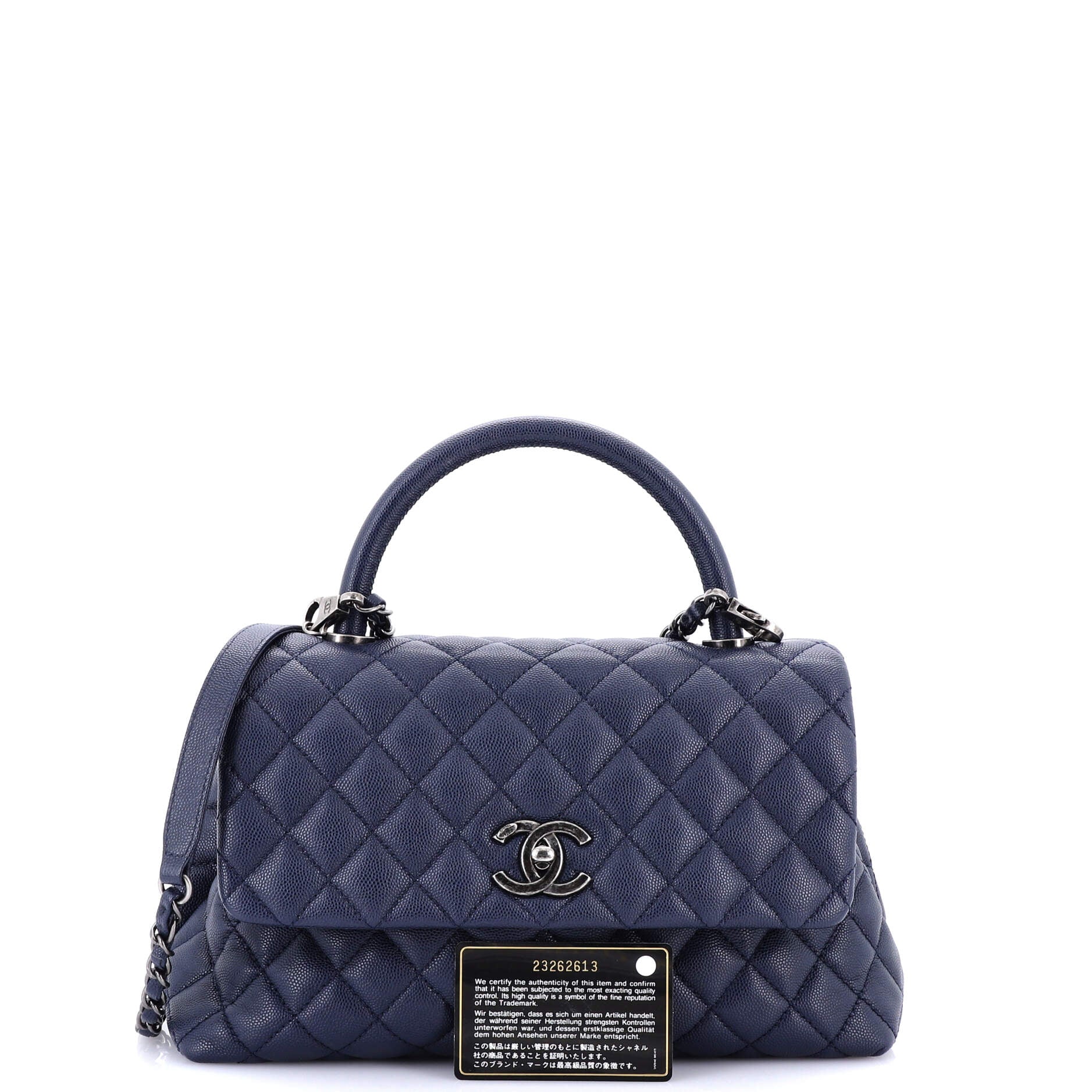Chanel Coco Top Handle Bag Quilted Caviar Small