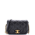 Chanel Nailed CC Full Flap Bag Quilted Calfskin Mini