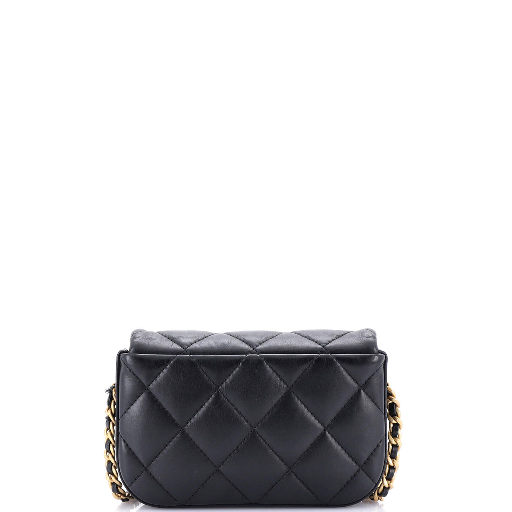 Chanel Nailed CC Full Flap Bag Quilted Calfskin Mini