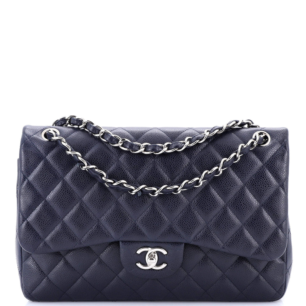 Chanel Classic Double Flap Bag Quilted Caviar Jumbo
