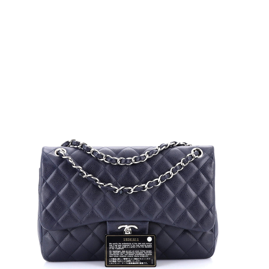 Chanel Classic Double Flap Bag Quilted Caviar Jumbo