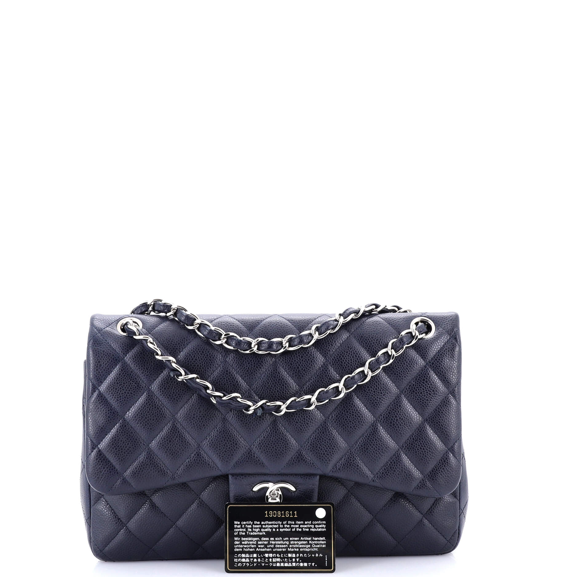 Chanel Classic Double Flap Bag Quilted Caviar Jumbo