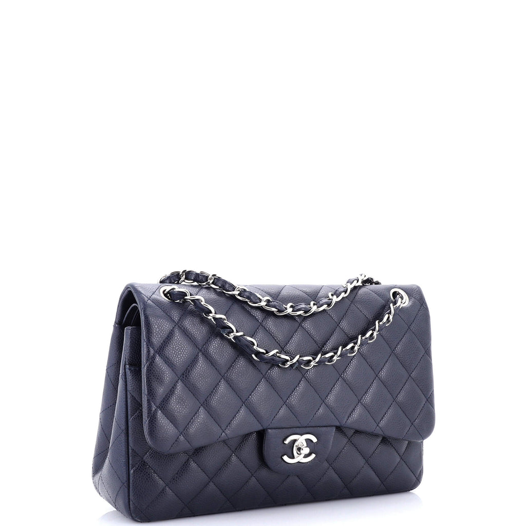 Chanel Classic Double Flap Bag Quilted Caviar Jumbo