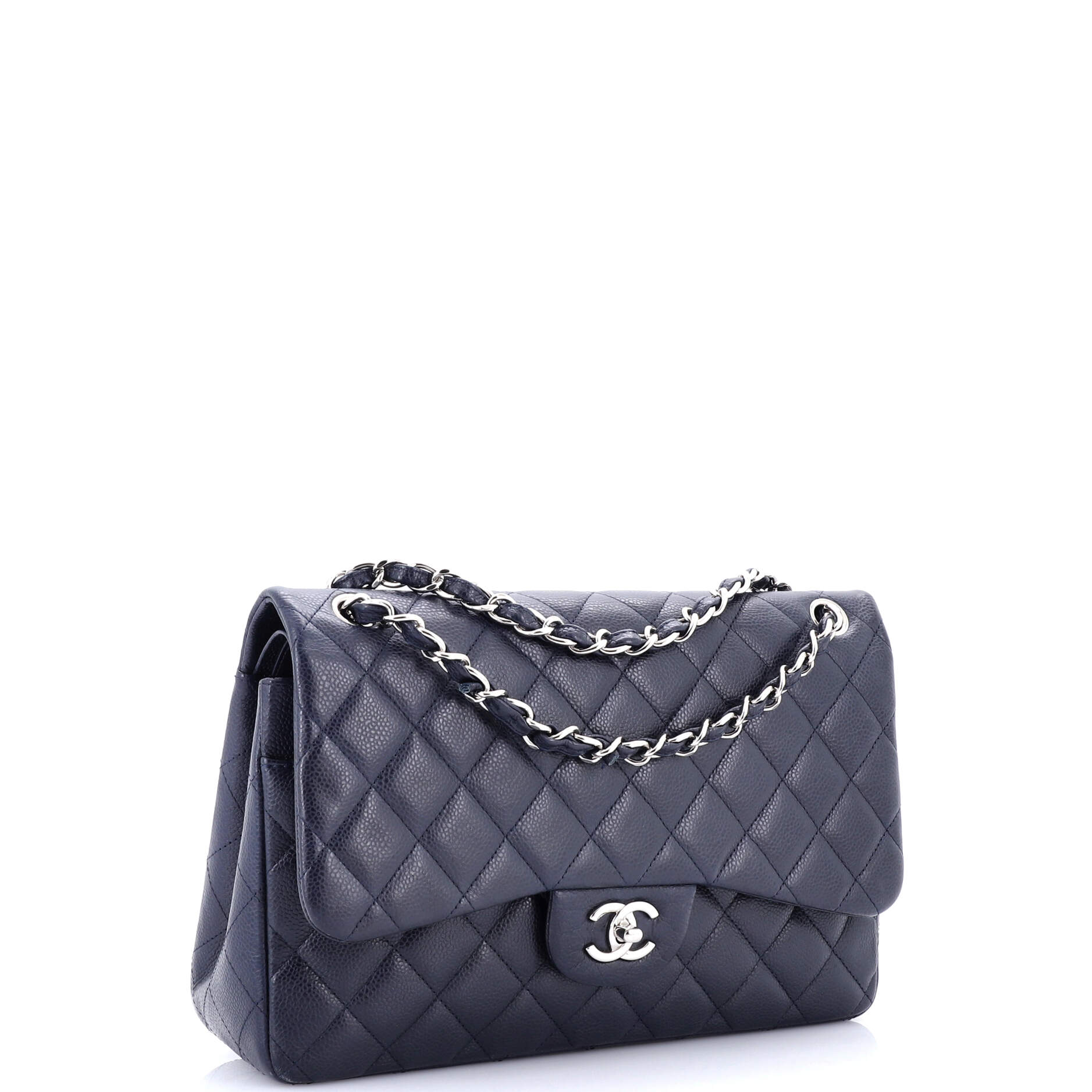 Chanel Classic Double Flap Bag Quilted Caviar Jumbo