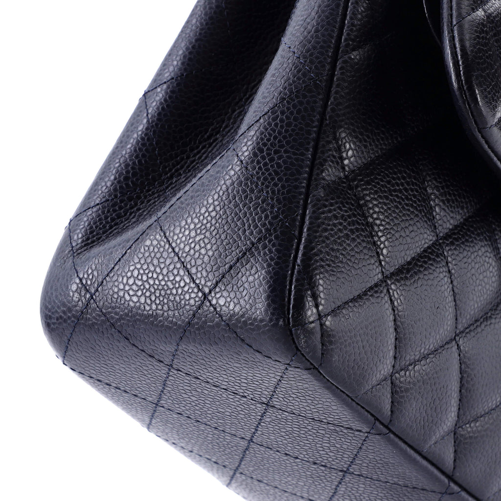 Chanel Classic Double Flap Bag Quilted Caviar Jumbo