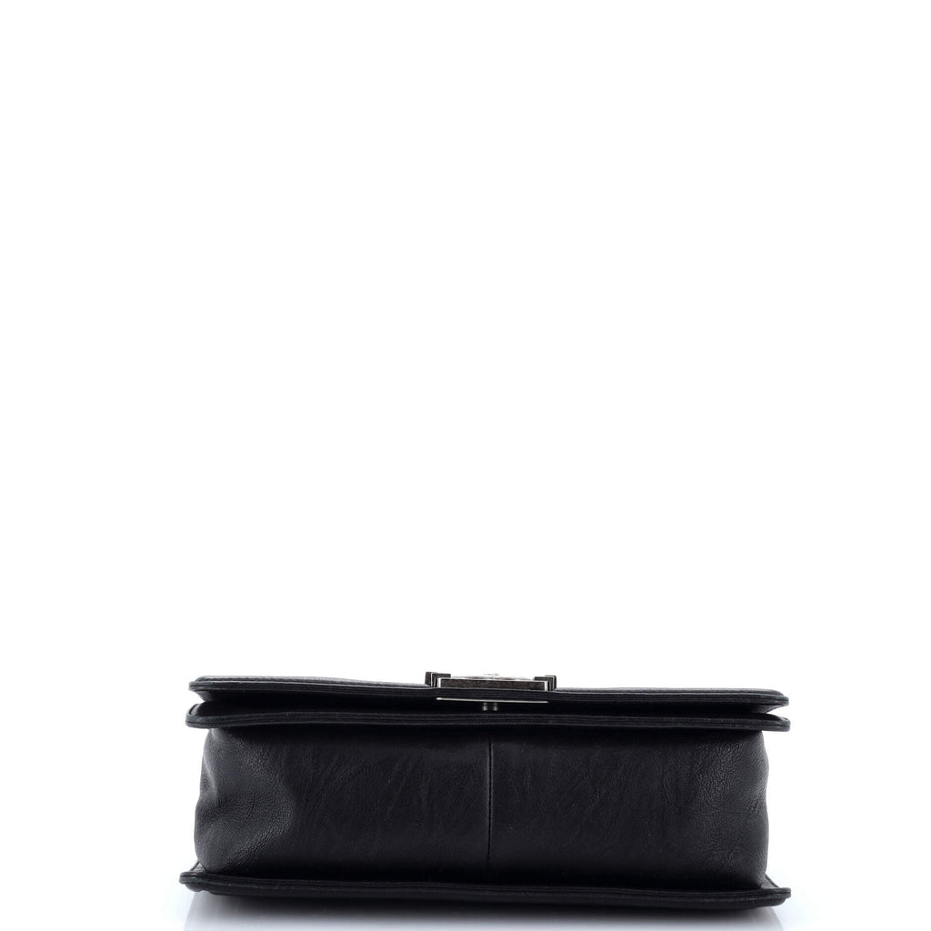 Chanel Boy Flap Bag Studded Quilted Distressed Calfskin Old Medium