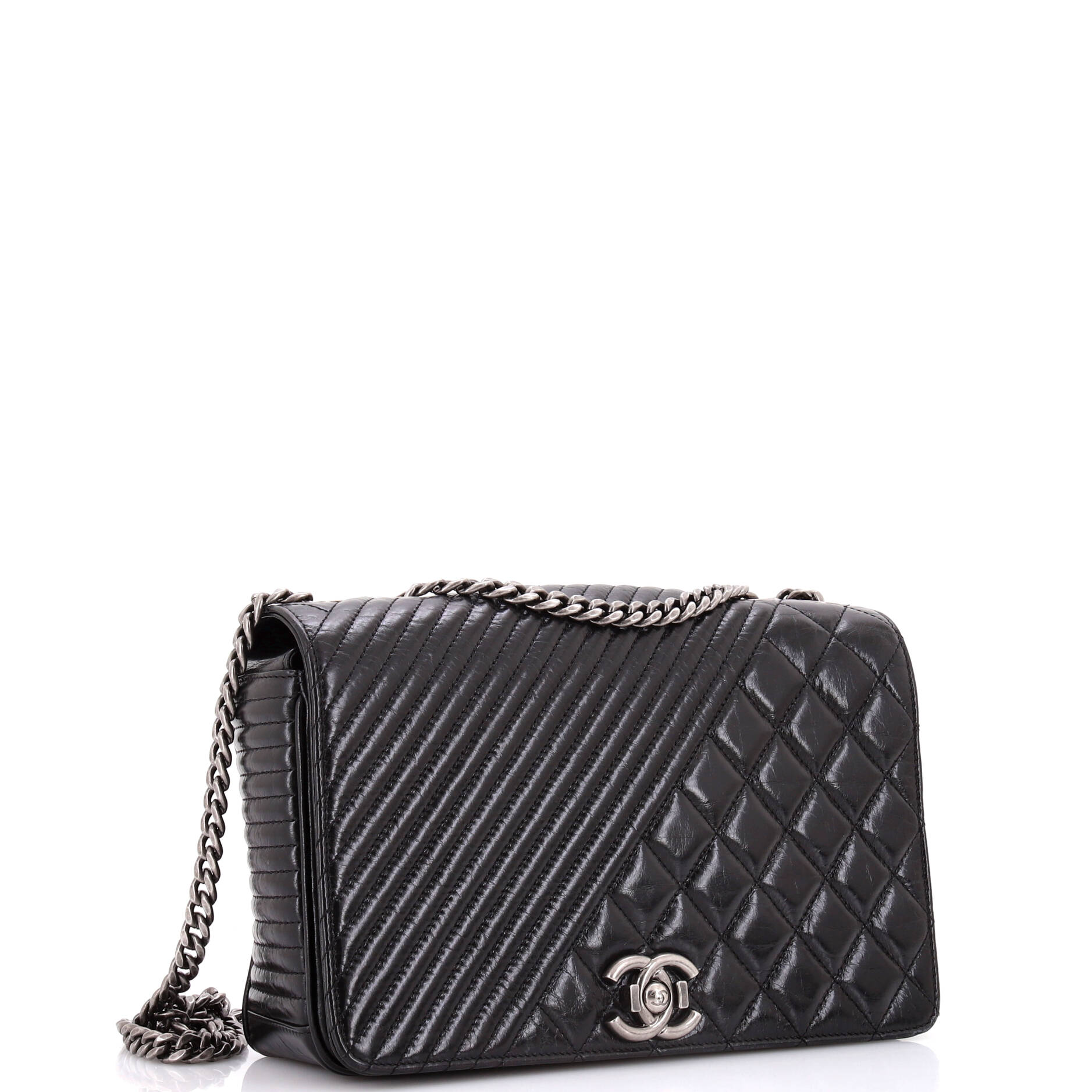 Chanel Coco Boy Flap Bag Quilted Aged Calfskin Medium