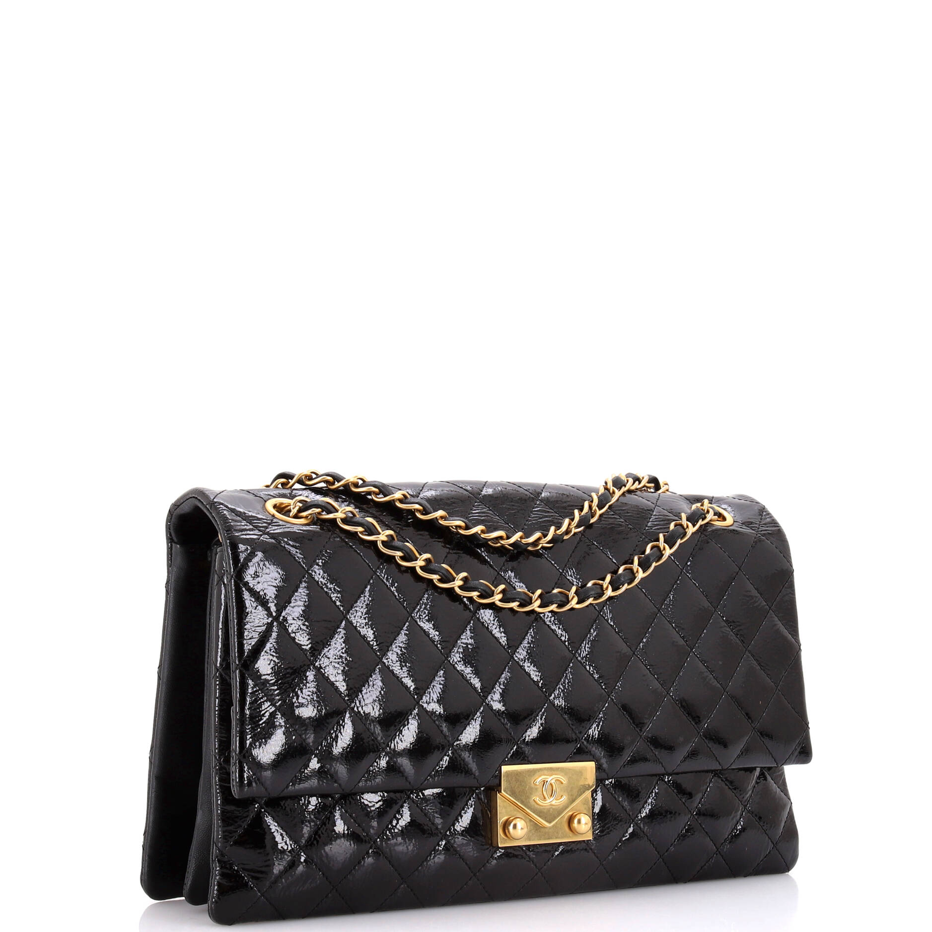 Chanel Envelope Lock 3 Bag Quilted  Goatskin Medium