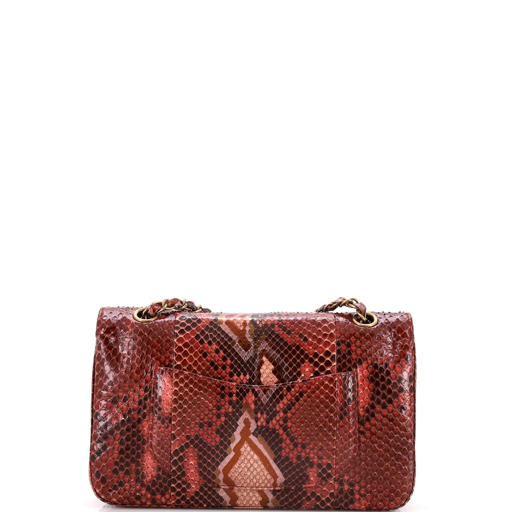 Chanel Classic Double Flap Bag Multicolor Python Medium