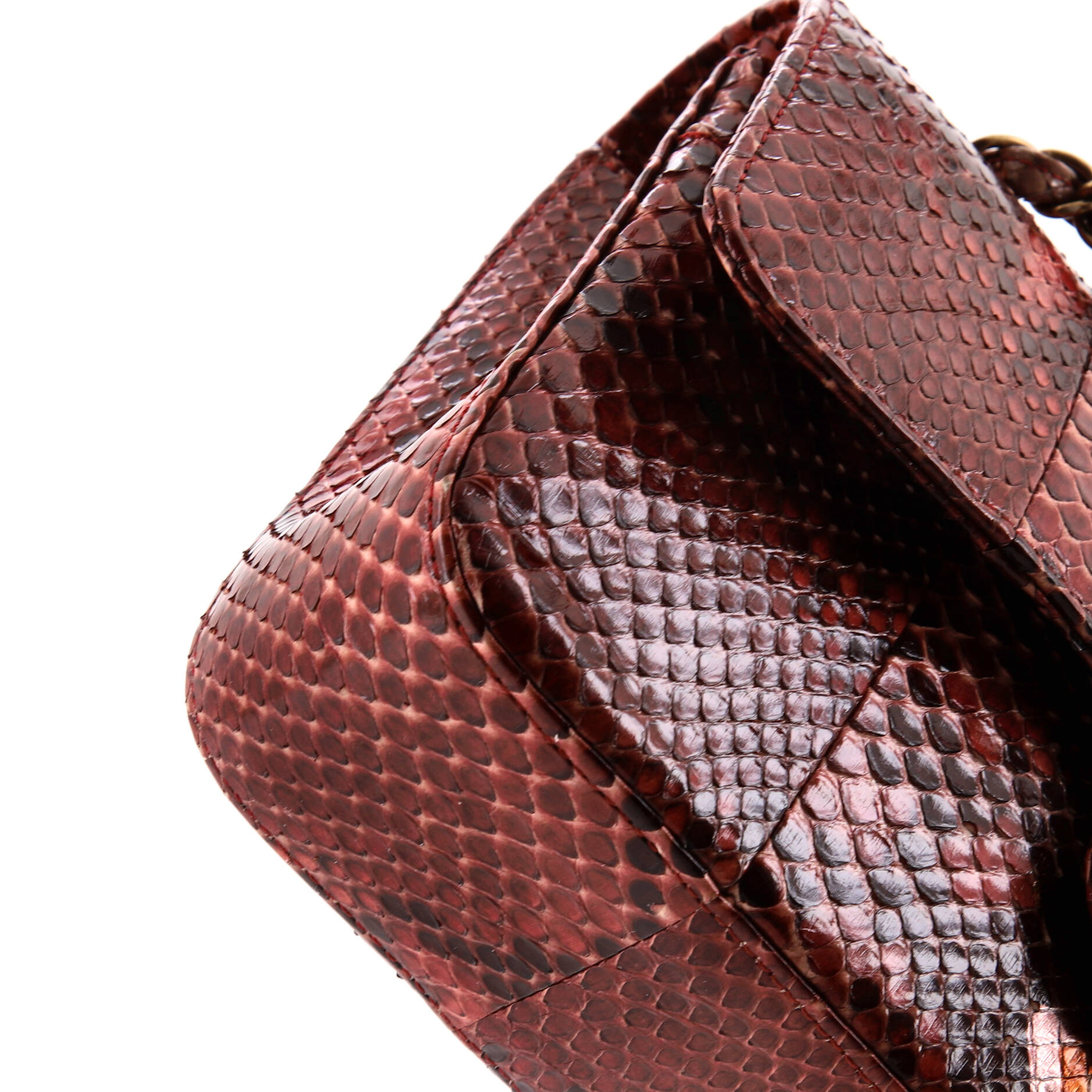 Chanel Classic Double Flap Bag Multicolor Python Medium