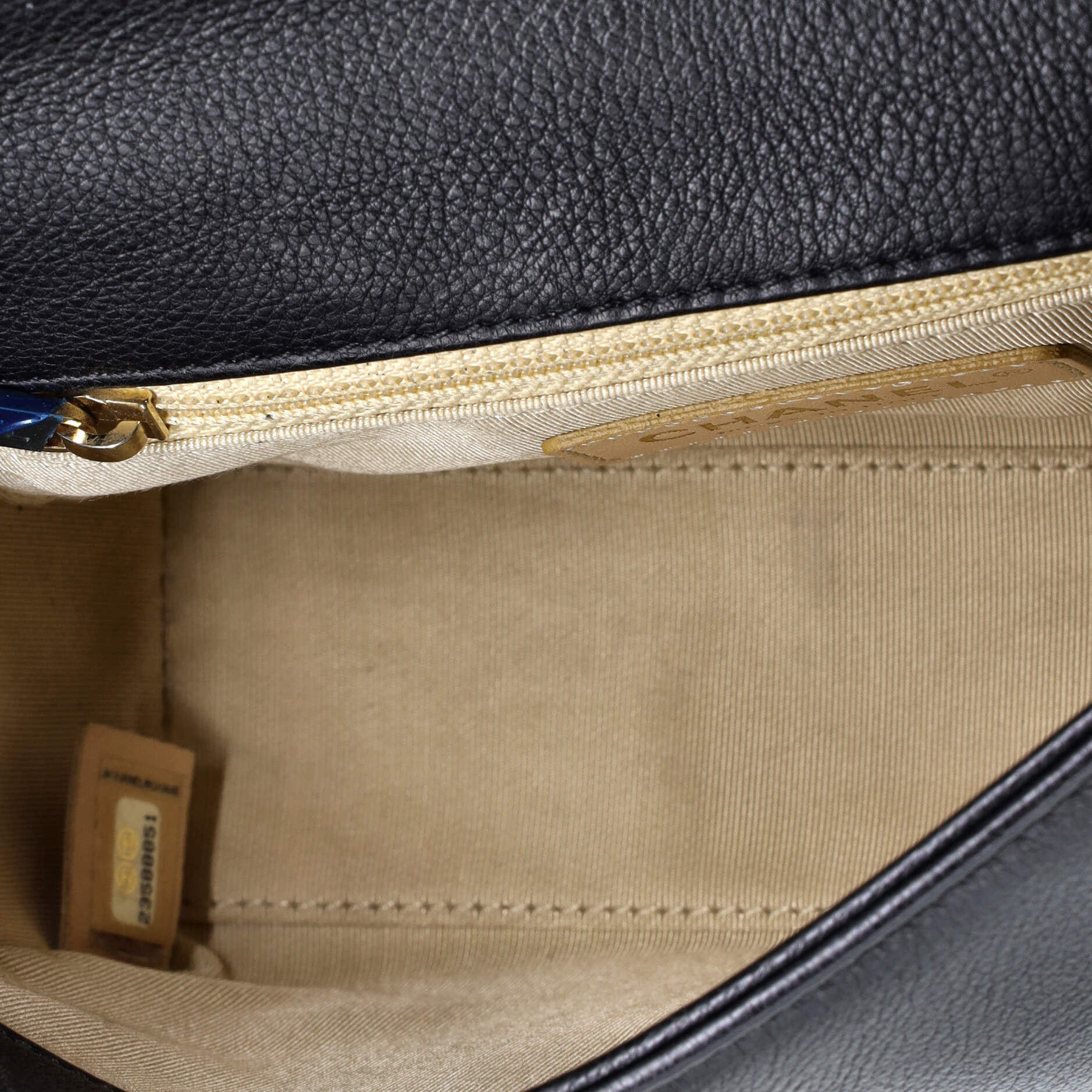 Chanel Label Click Flap Bag Quilted Calfskin Small